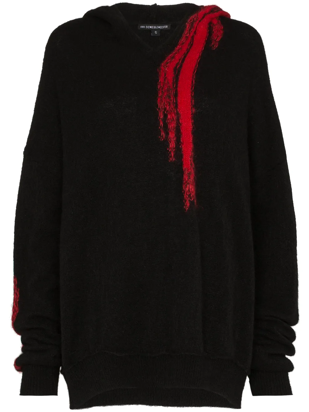 Ann Demeulemeester Knits contrast detail knit hoodie