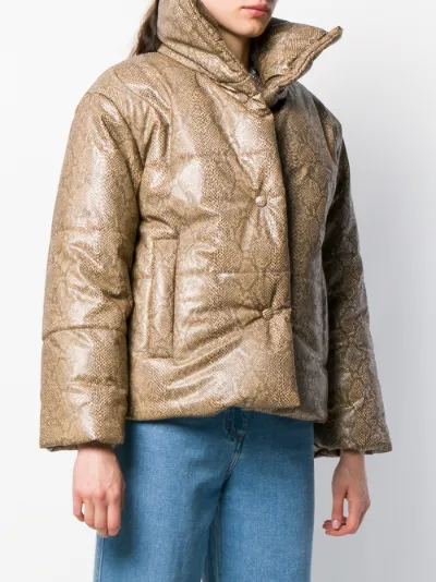 snakeskin-print puffer jacket 