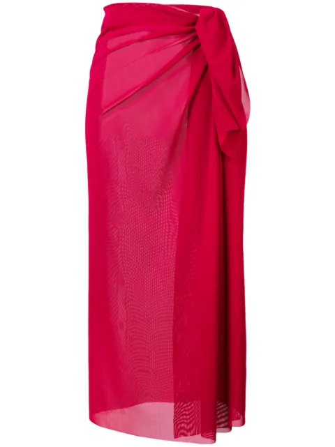 Fisico Cristina Ferrari Draped Midi Sarong In Red