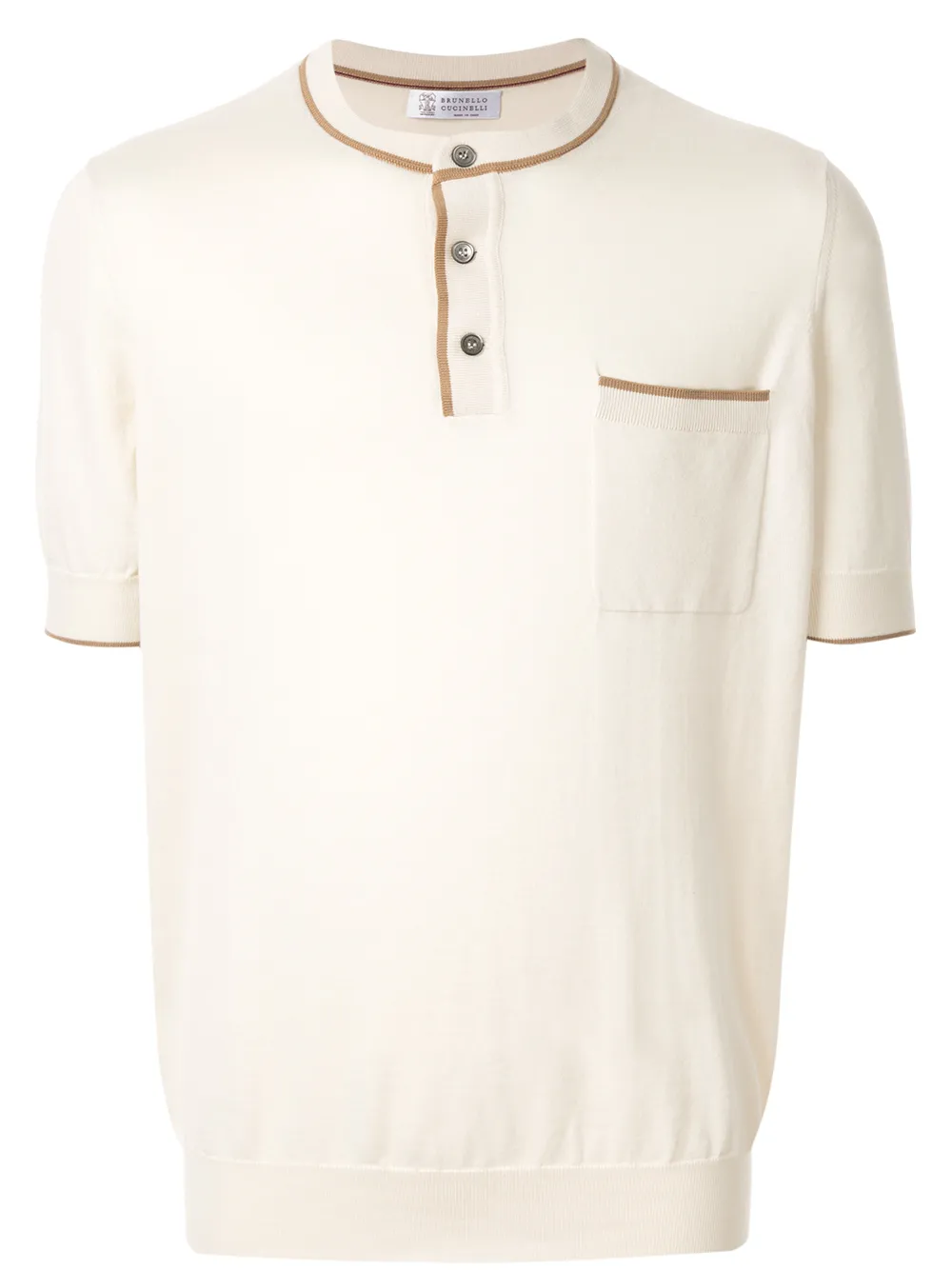 Brunello Cucinelli playera tejida con cuello henley | blanco | Image 1