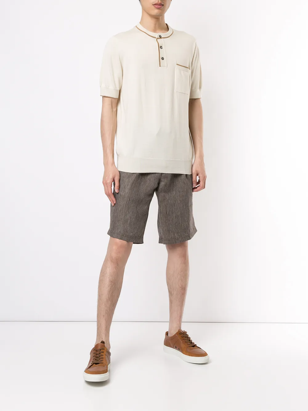 Brunello Cucinelli playera tejida con cuello henley | Playeras | Image 2