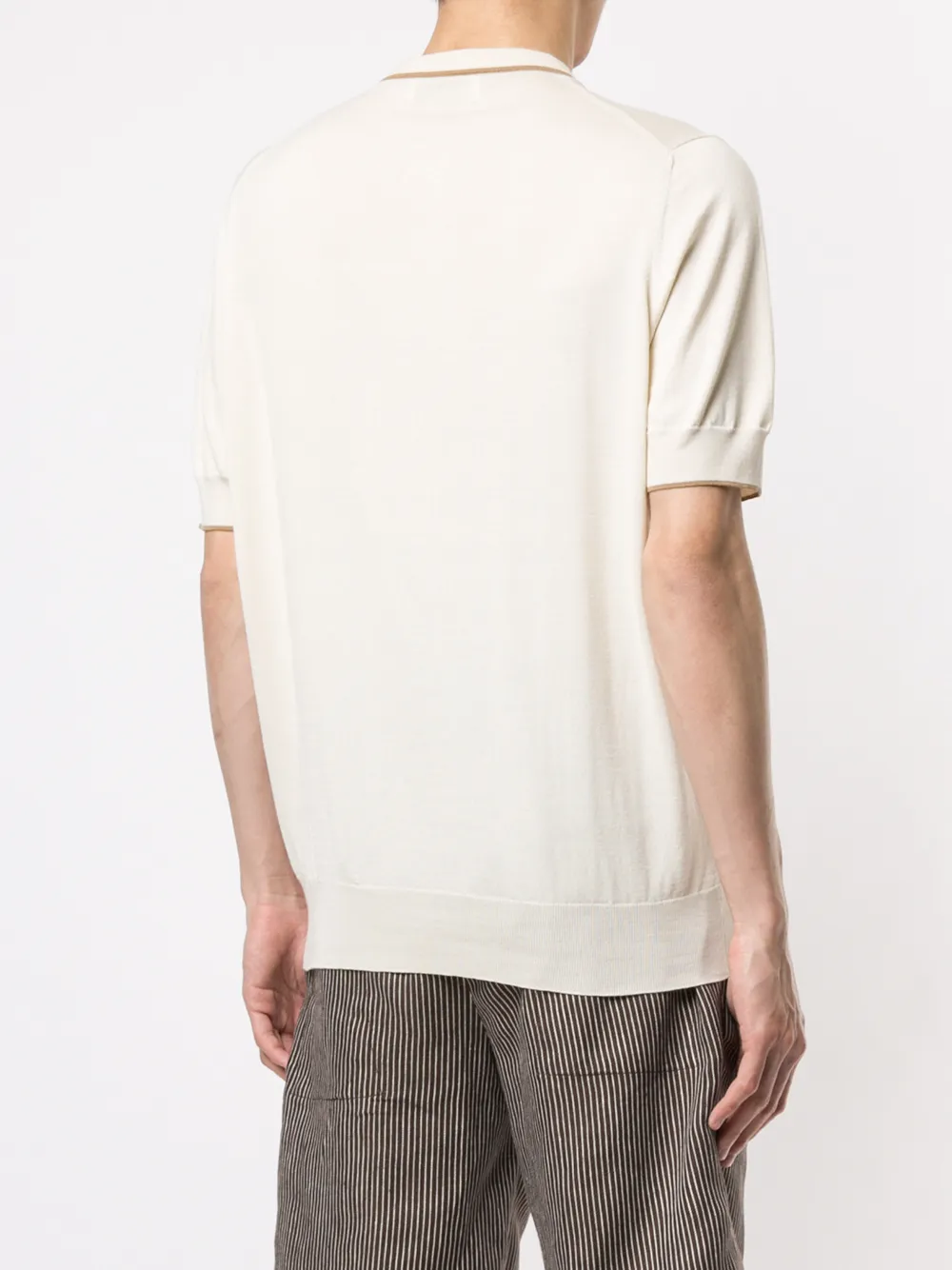 Brunello Cucinelli Henley gebreid T-shirt Wit
