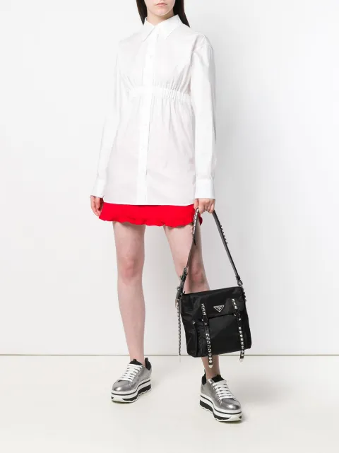 prada studded shoulder bag