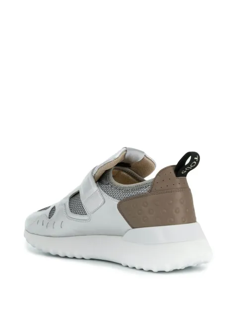 Tod's Mesh Panel Sneakers In Silver