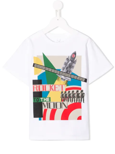 Stella McCartney Kids 로켓 프린트 티셔츠 할인 l 세일로... 포함 금액, 무료 반품 Stella McCartney Kids 로켓 프린트 티셔츠 - Farfetch