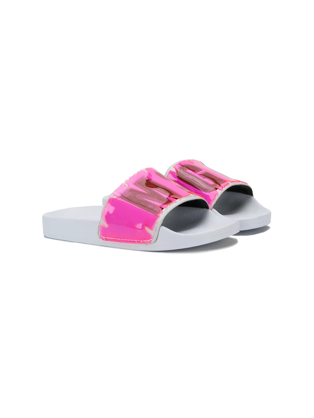 Msgm Kids шлепанцы со вставками и логотипом Msgm Kids шлепанцы со вставками и логотипом