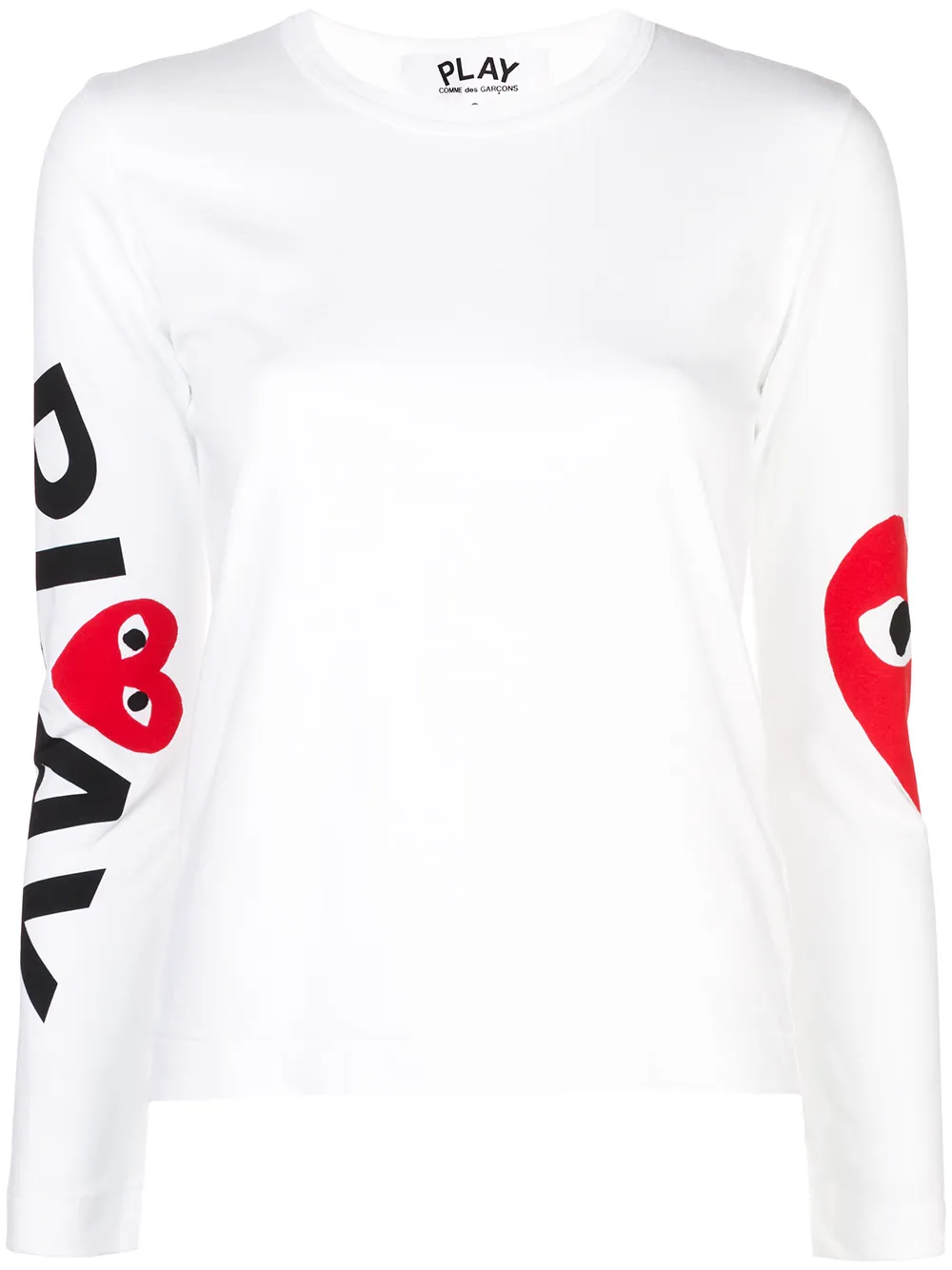 Comme Des Garçons Play T-shirts COMME DES GARÇONS PLAY BIG HEART SLEEVE T-SHIRT - WHITE