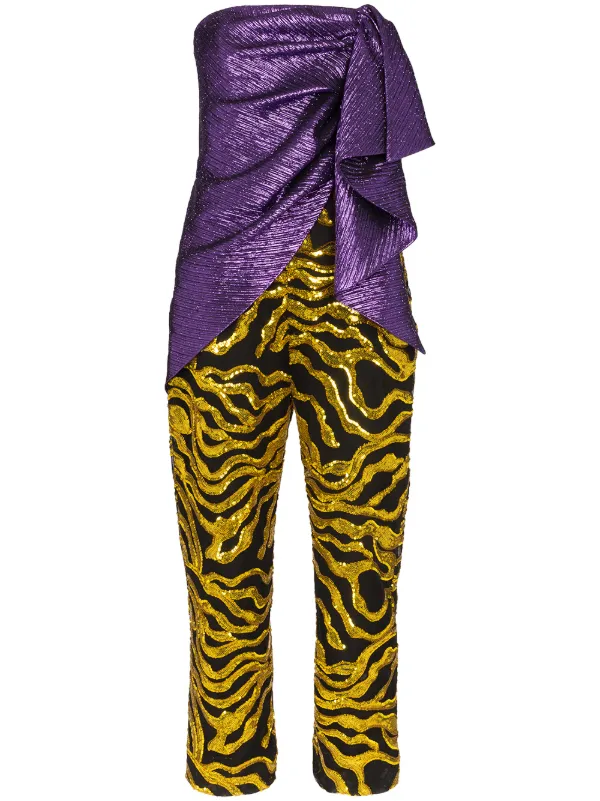 purple and gold jumpsuit