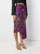 Halpern falda midi drapeada con lentejuelas