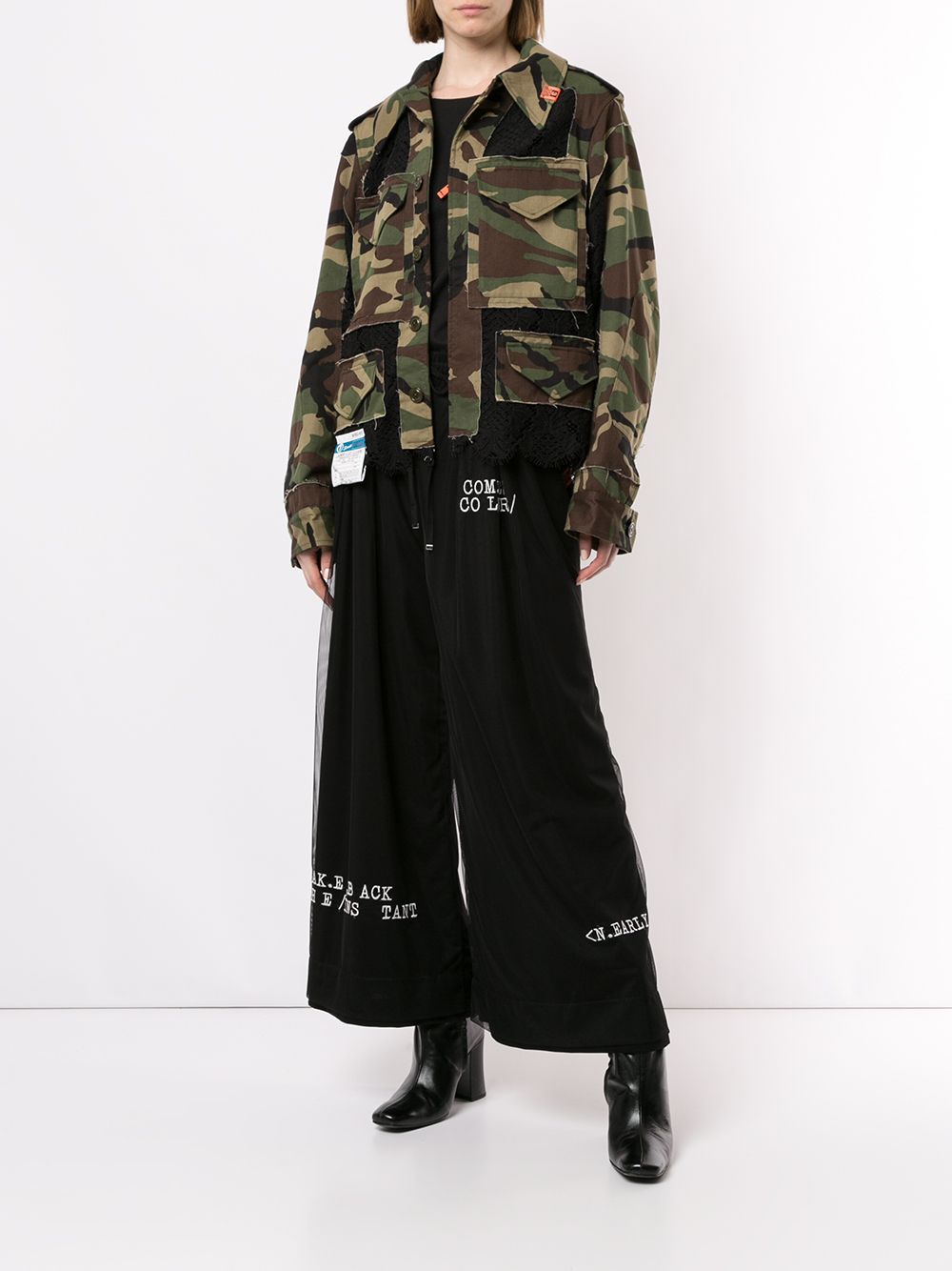 Maison Mihara Yasuhiro lace-panel Military Jacket - Farfetch
