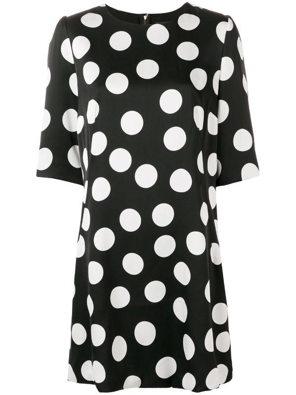 black polka dot shirt dress