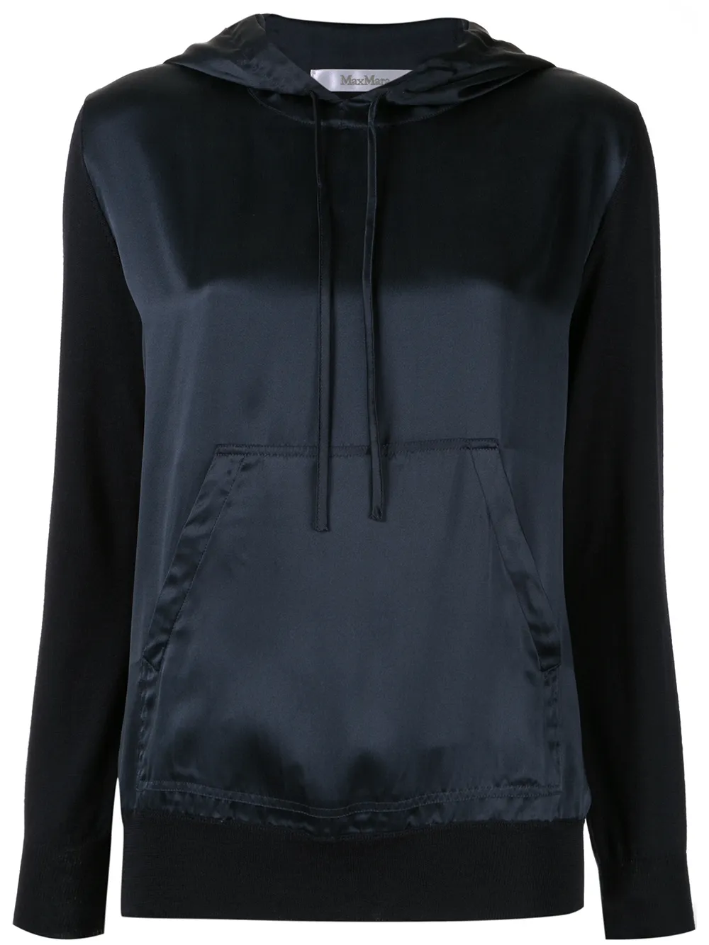 Max Mara Tops MAX MARA SATIN HOODIE - BLUE