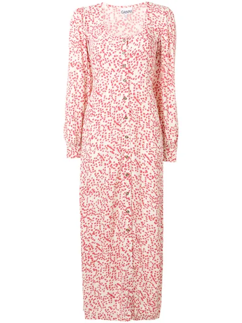 ganni floral maxi dress