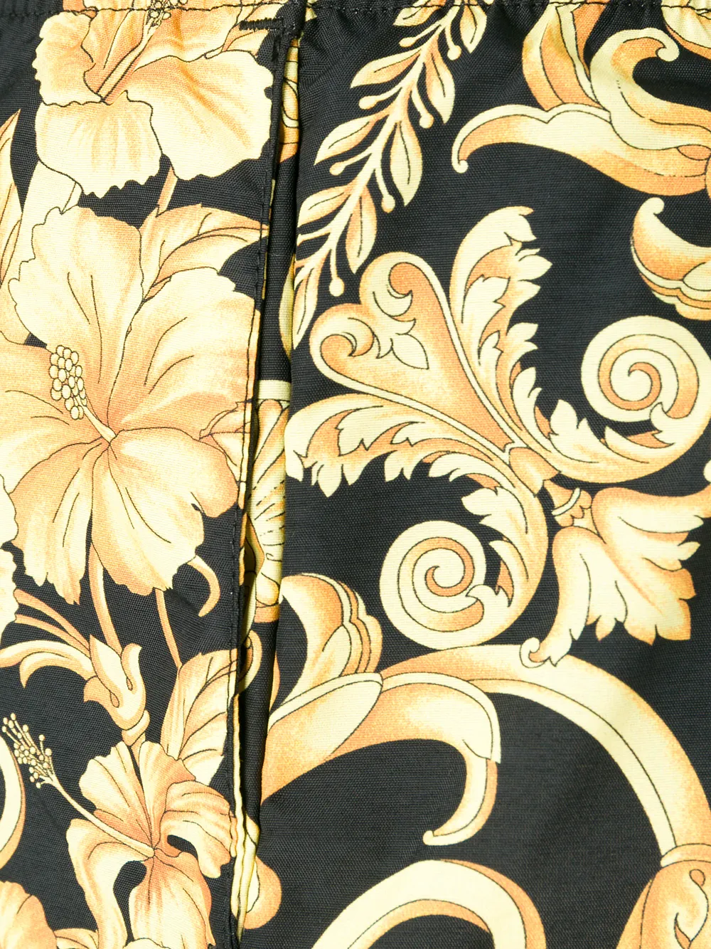 Versace Zwembroek met barokprint Geel