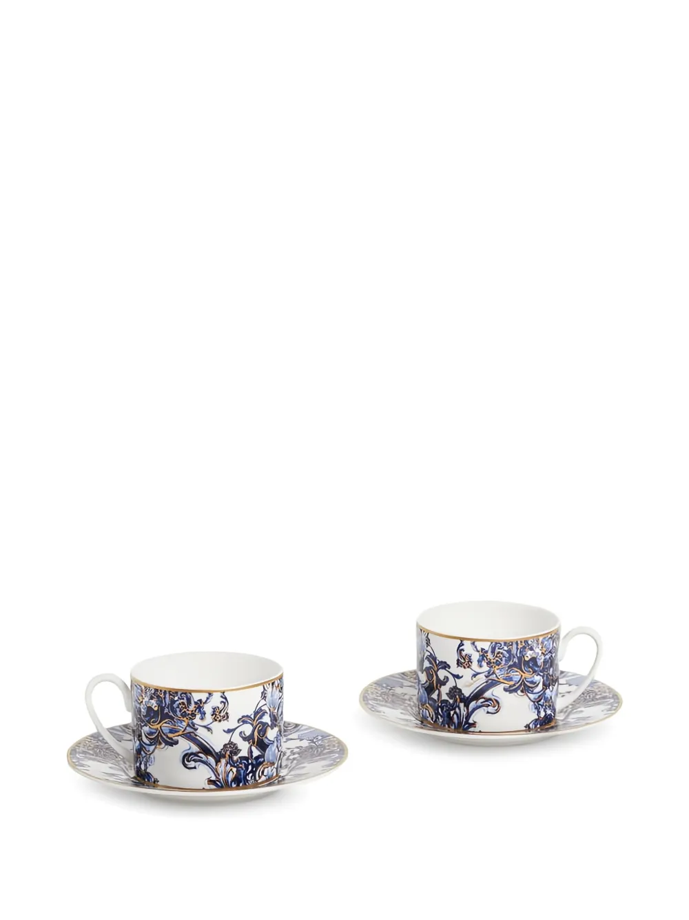 Roberto Cavalli Home Azulejos cup and saucer tea (two-person setting) | Blue | Image 1