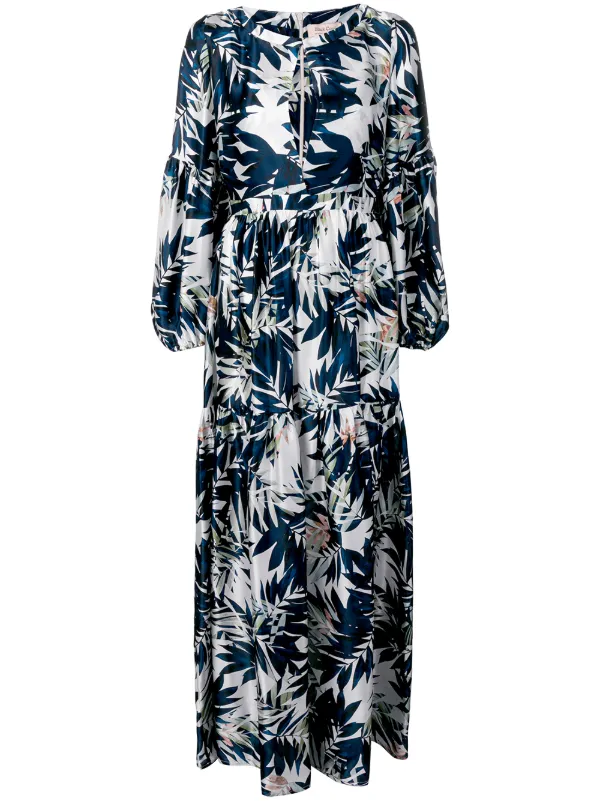 coral print maxi dress