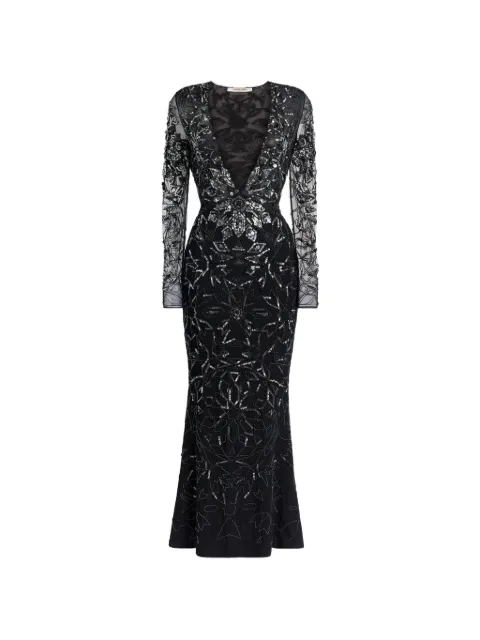 Roberto Cavalli vestido con apliques de mosaico y cola de pez