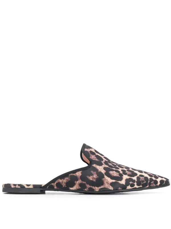 animal print flat mules