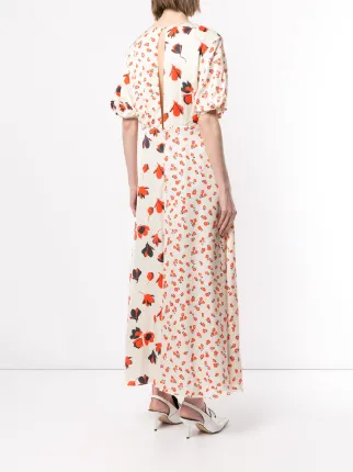 mixed floral printed dress展示图