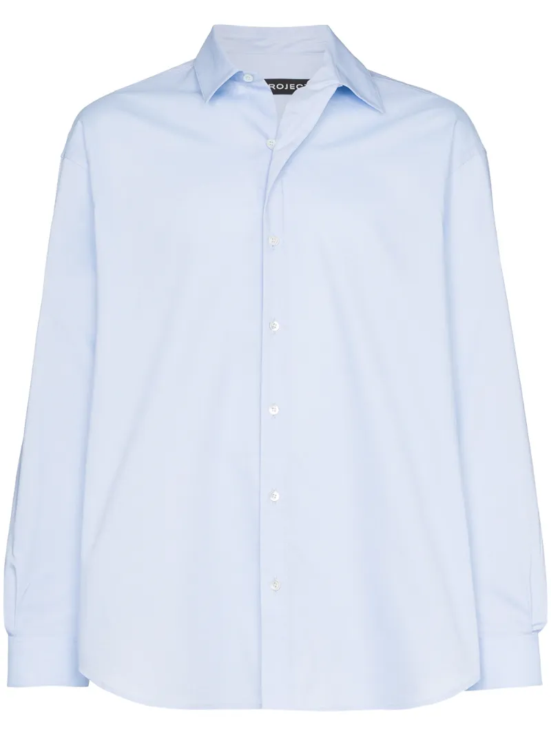 Y/project T-shirts Y/PROJECT LAPEL-DETAIL SHIRT - BLUE