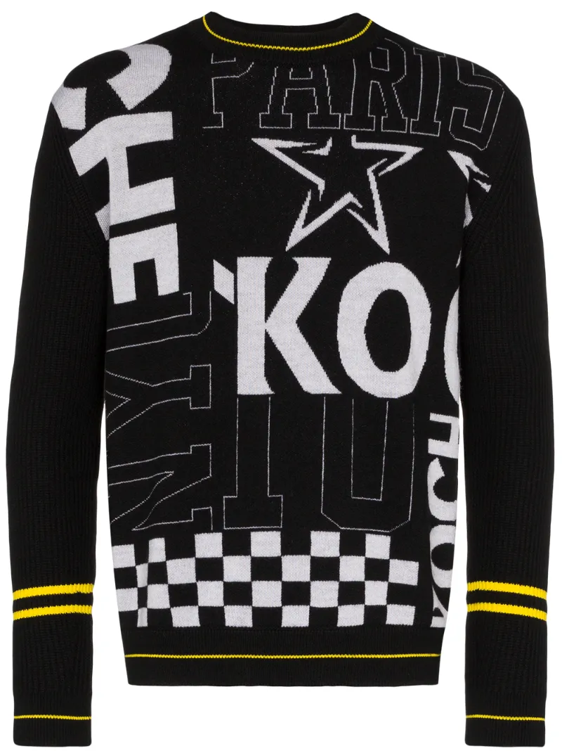 Koché Knits KOCHÉ LOGO INTARSIA KNIT JUMPER - BLACK