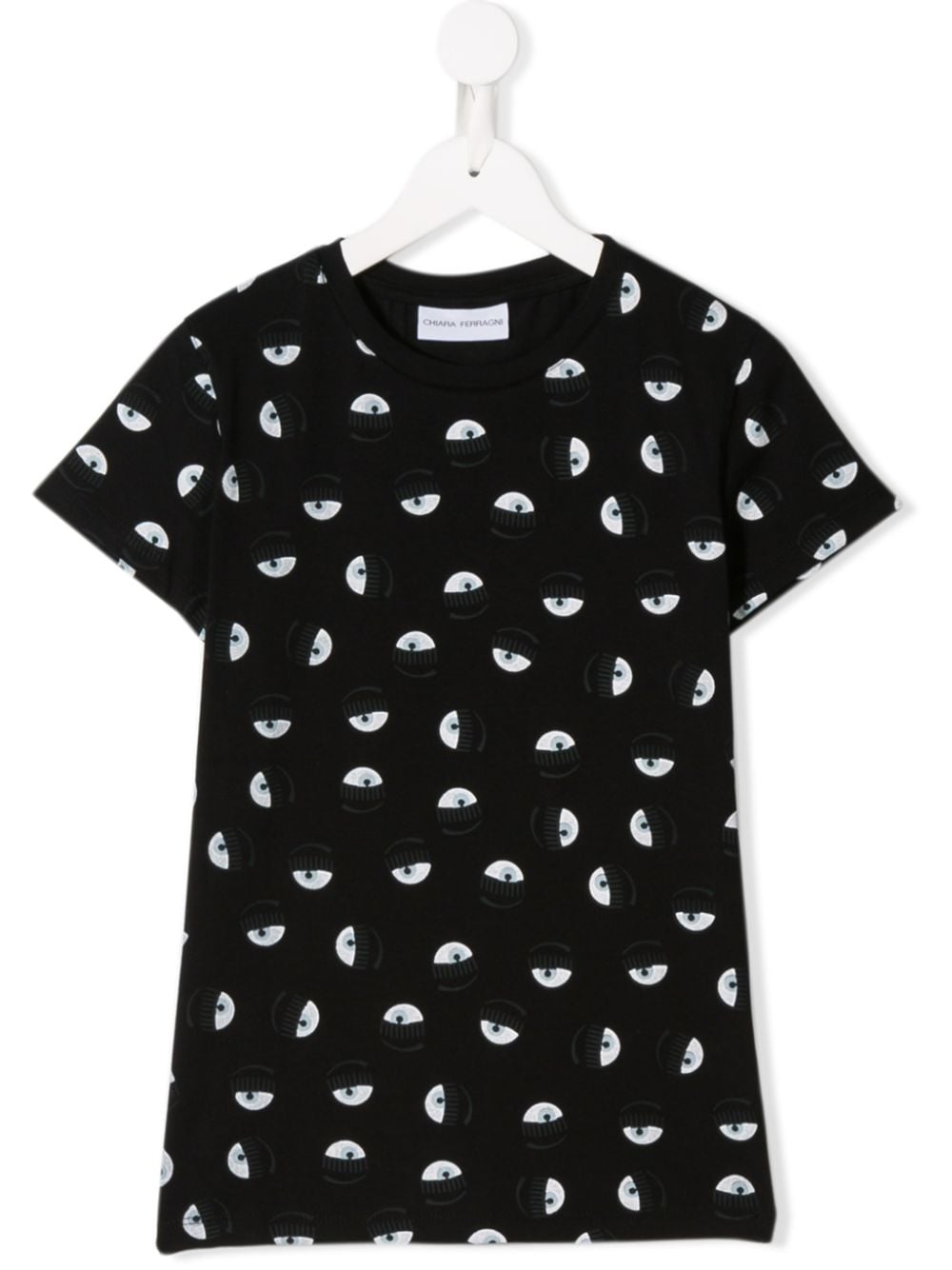 Chiara Ferragni Kids' Embroidered Eye T-shirt In 黑色