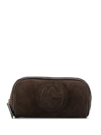 Gucci Pre Owned 2000 Embossed Logo Cosmetic Pouch Farfetch