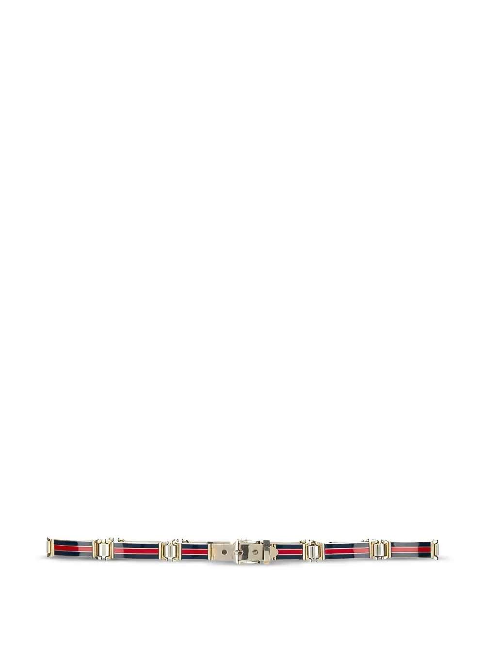 Gucci Pre-Owned 1980s Web-stripe enamel belt | Blue | Image 1