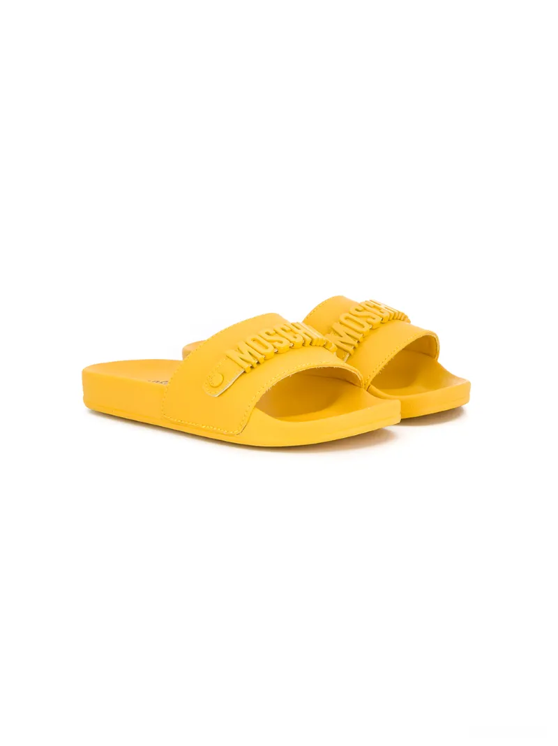 Moschino Kids шлепанцы с логотипом