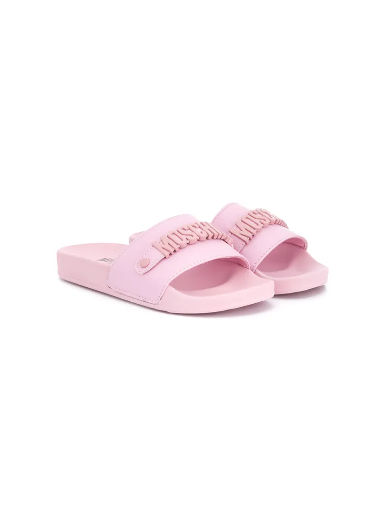 Moschino Kids шлепанцы с логотипом