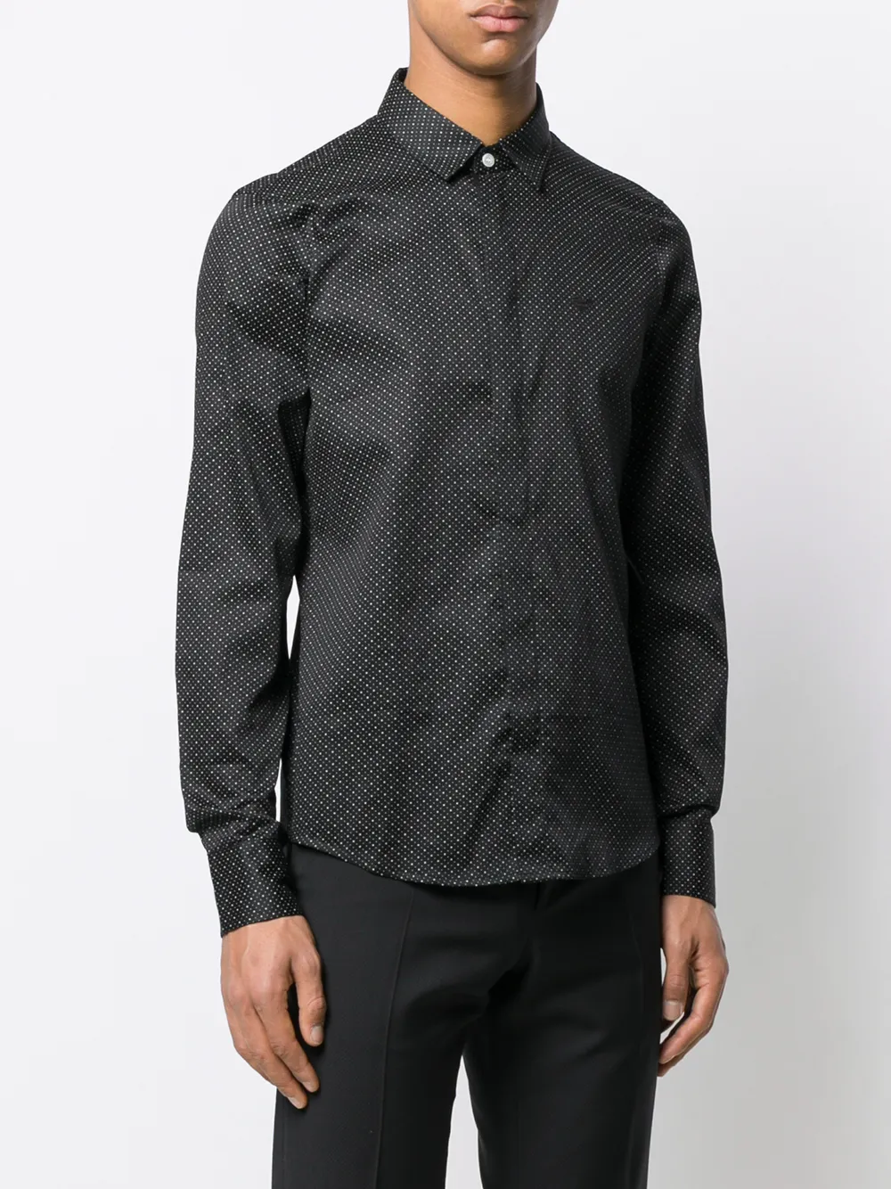 Emporio Armani Shirt met polka dots Zwart