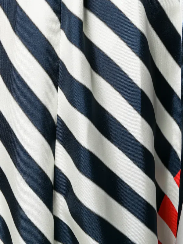 Paule Ka Striped Evening Dress | White