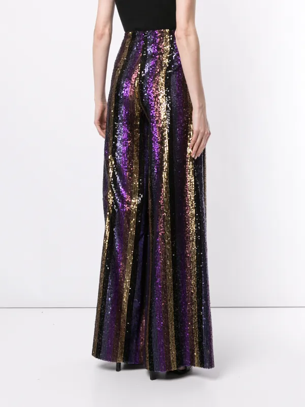Shop Semsem striped sequin palazzo 