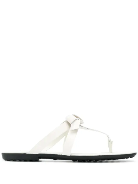 Click to view more detailed imagery on our partner's website Tod's Logo Leather Sandals In White