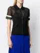 PAUL SMITH sheer zipped polo top
