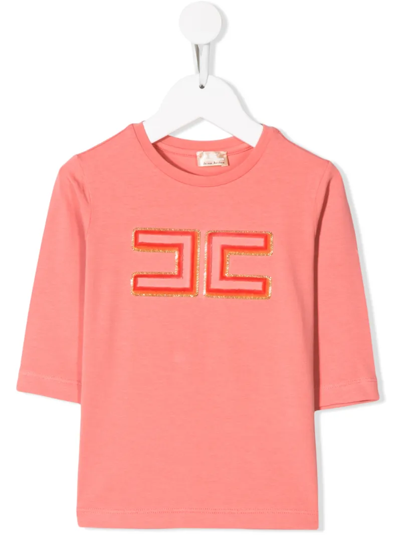 Elisabetta Franchi La Mia Bambina топ с вышитым логотипом