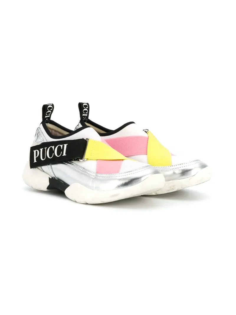 Emilio Pucci Junior logo touch-strap sneakers