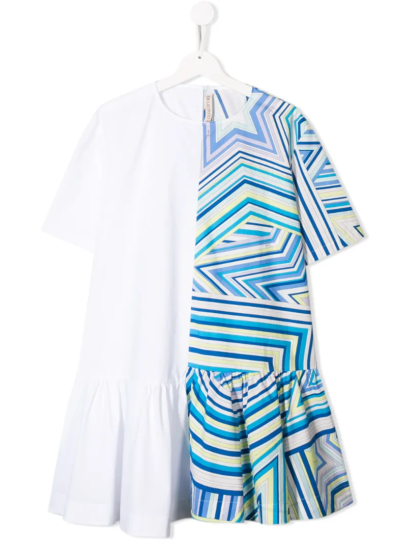 Emilio Pucci Junior блузка асимметричного кроя с контрастной вставкой