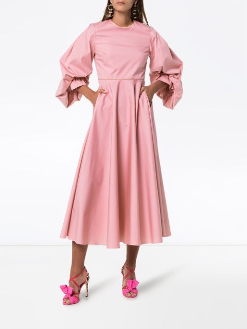 Roksanda Fife Balloon-Sleeve Midi-Dress Ss20 | Farfetch.com