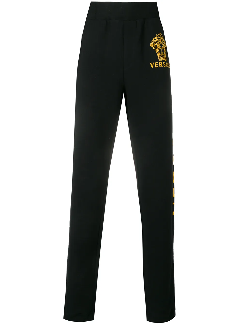 white and gold track pants