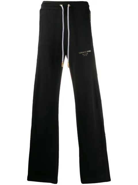 Versace Jeans Couture wide-leg embellished panel track pants