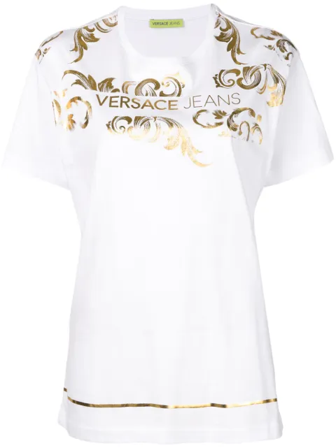 Versace Jeans Couture Baroque Logo T Shirt Farfetch