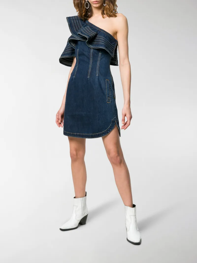 Lee one-shoulder ruffle dress 