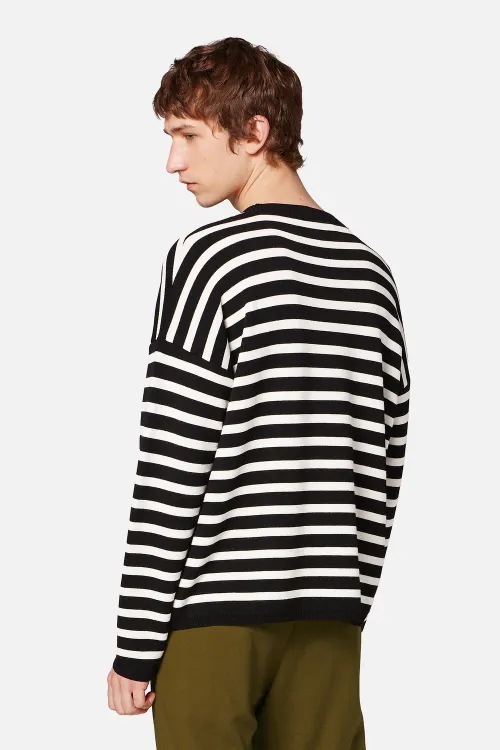 Oversize Striped Crewneck Sweater - AMI 