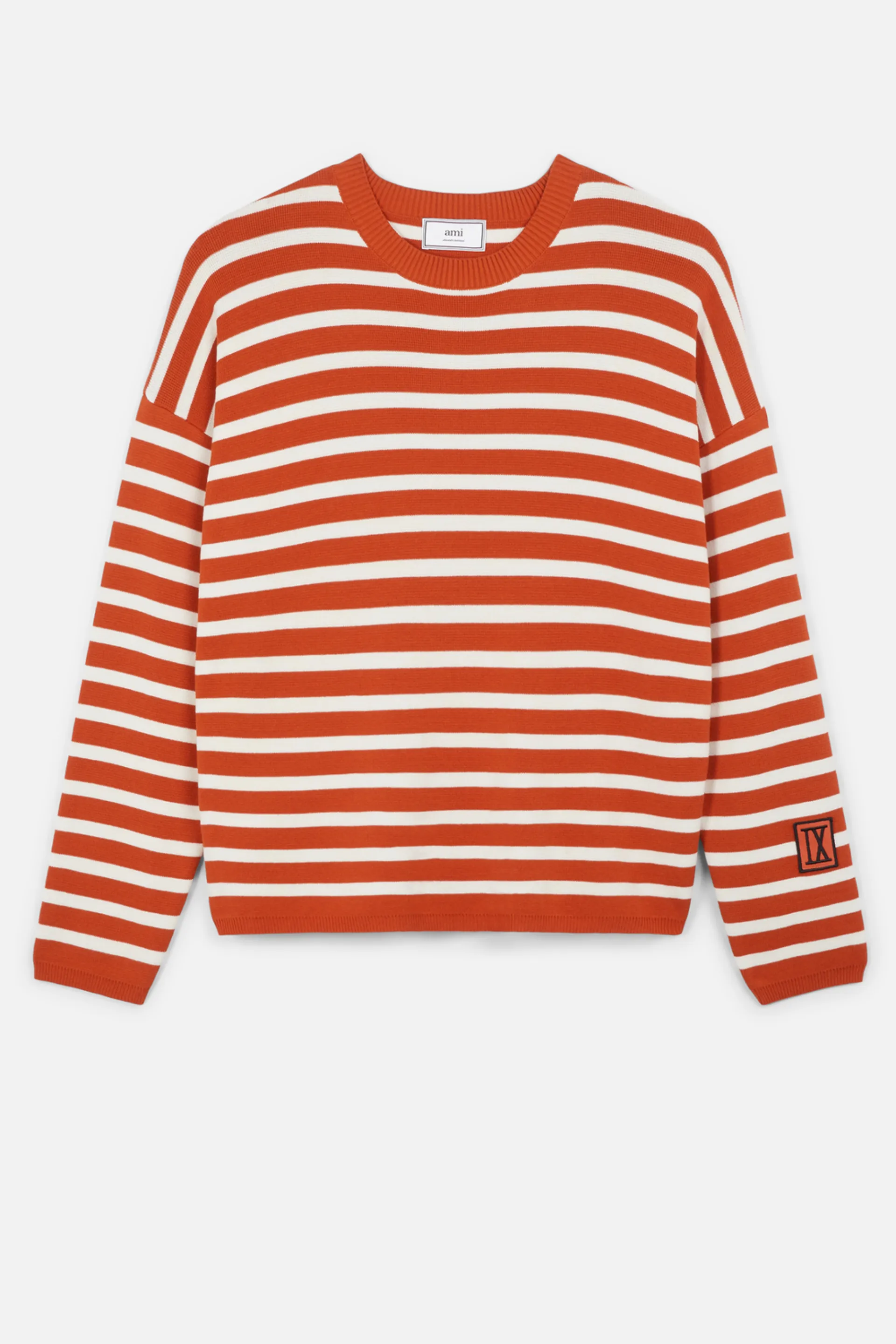 striped crew neck sweater