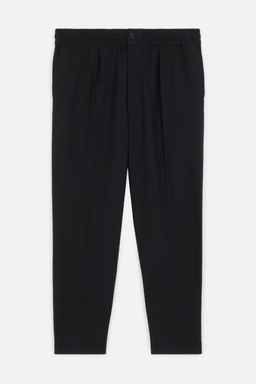 Elasticized Waist Cropped Fit Trousers