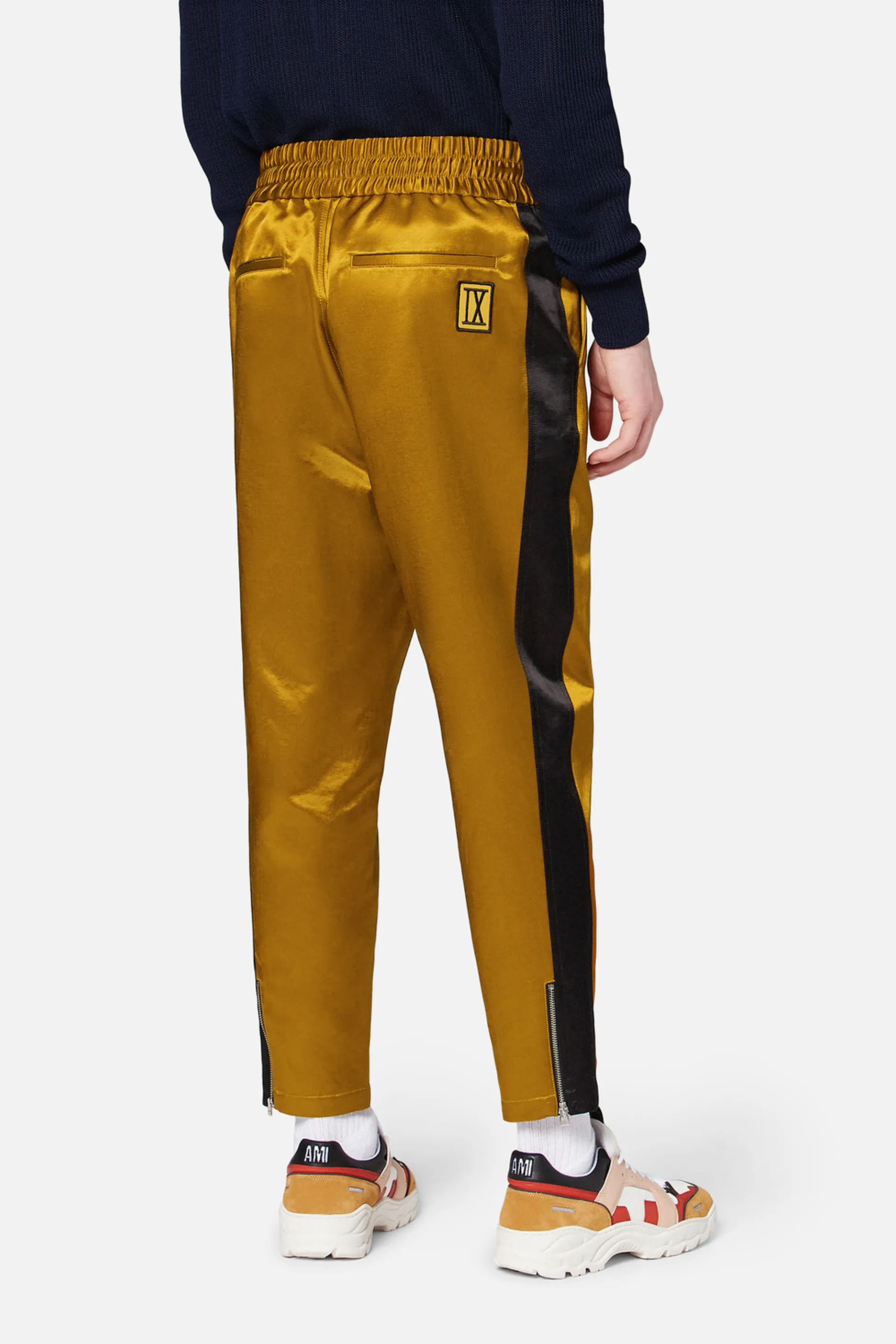 yellow track pants