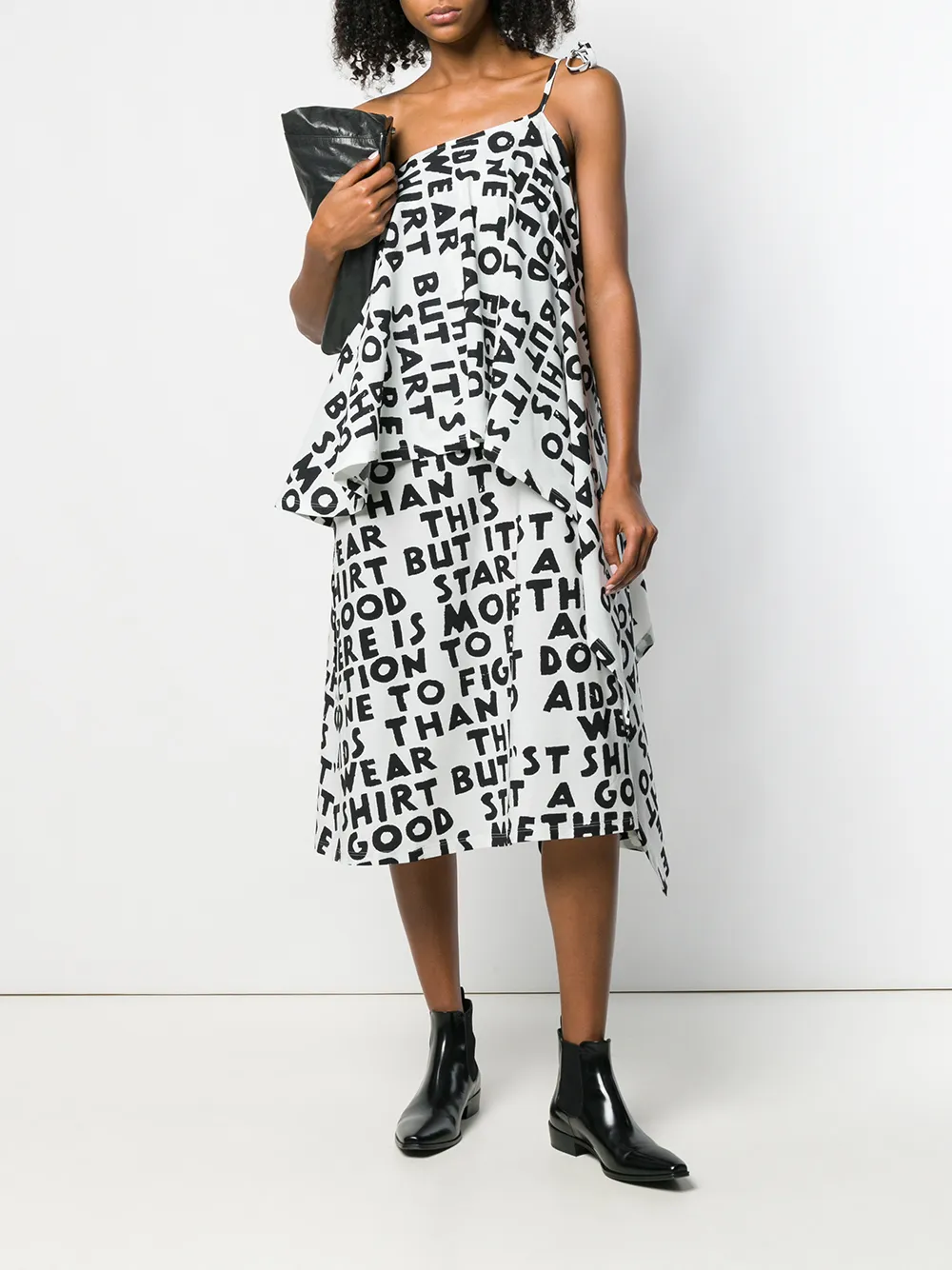 фото Mm6 maison margiela платье миди на одно плечо