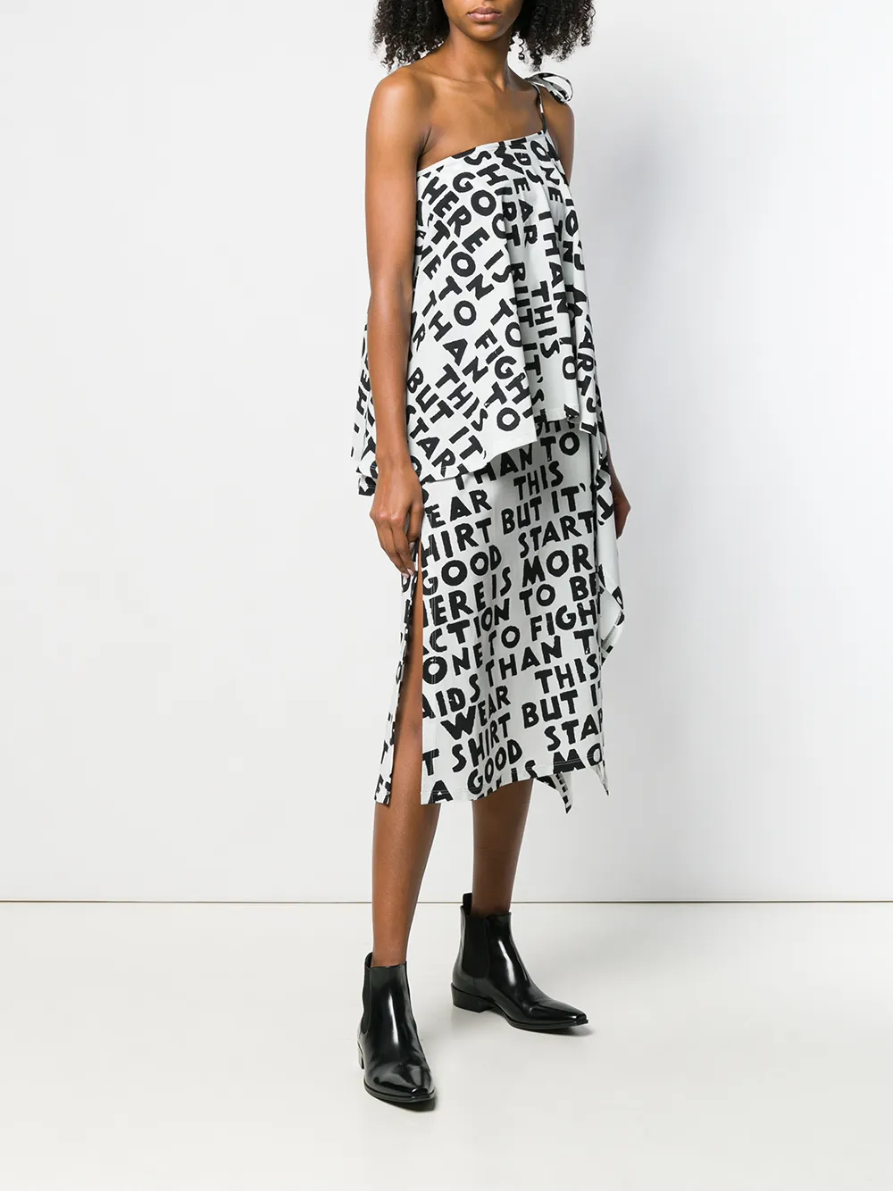 фото Mm6 maison margiela платье миди на одно плечо