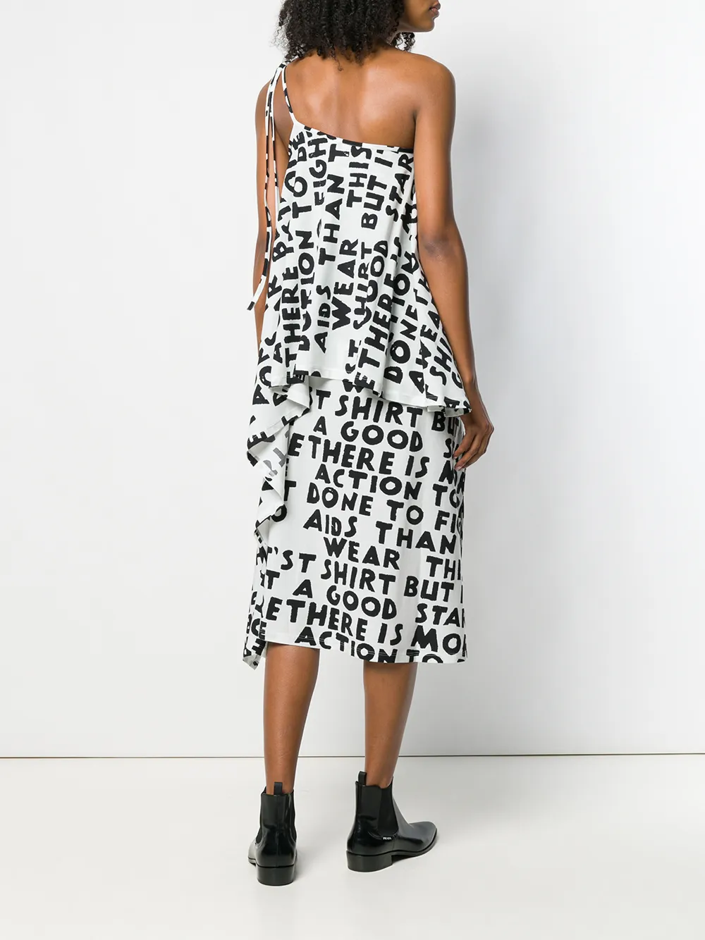 фото Mm6 maison margiela платье миди на одно плечо